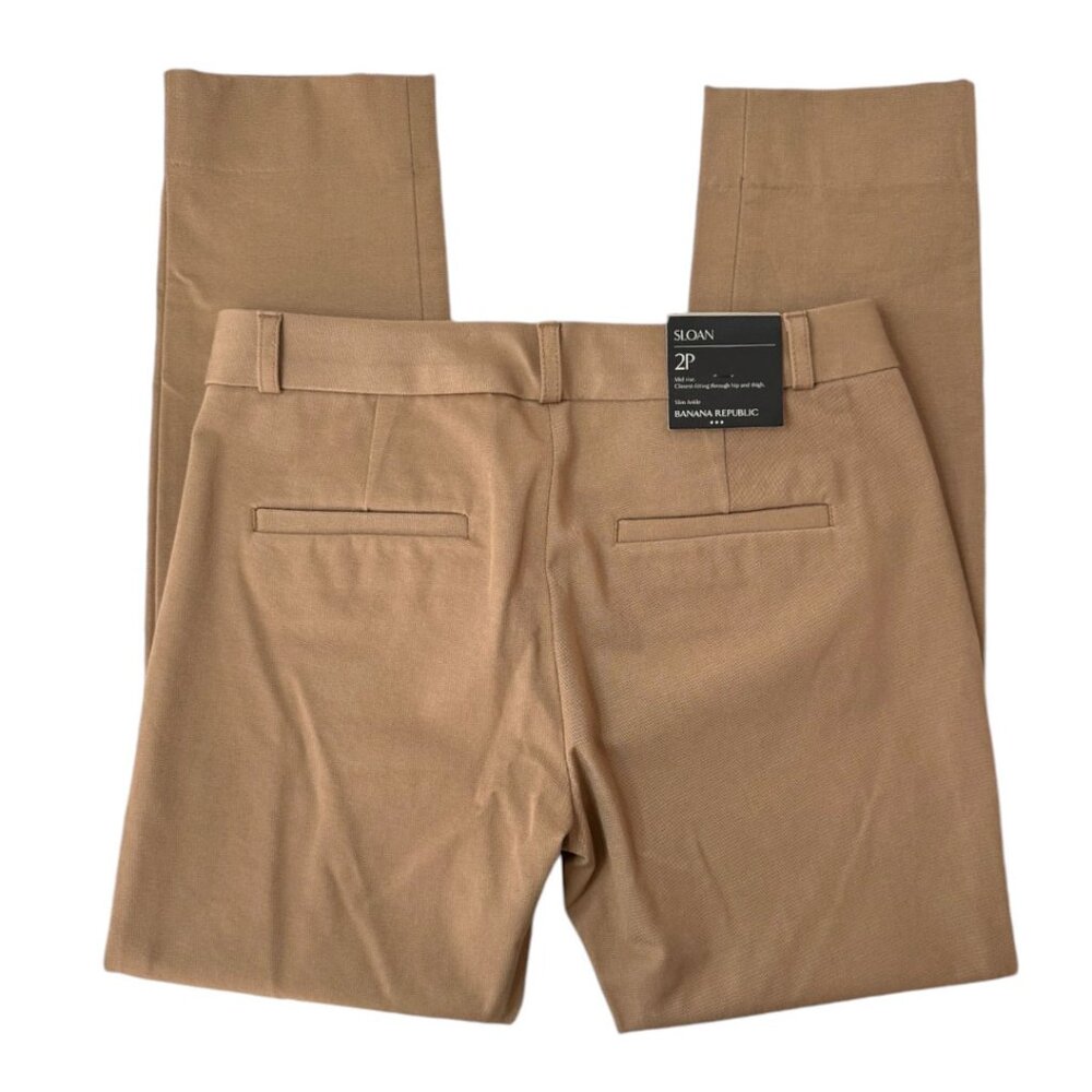 Banana Republic Sloan Dark Camel Slim Ankle Pant 2P NWT - Picture 8 of 10